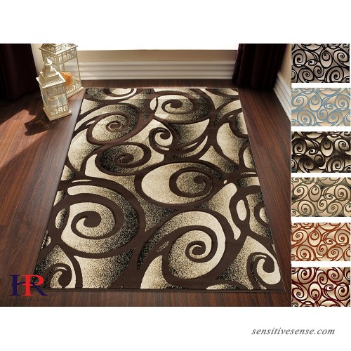 Handcraft Rugs Modern Swirls And, Black And Brown Circle Rug