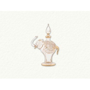 Clear and Gold Elephant Egyptian Glass Christmas Tree Ornament Decoration Egypt 